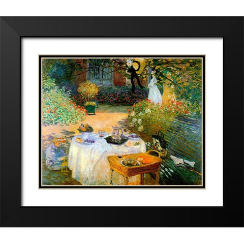 Monet-A Luncheon Black Modern Wood Framed Art Print with Double Matting by Vintage Apple Collection