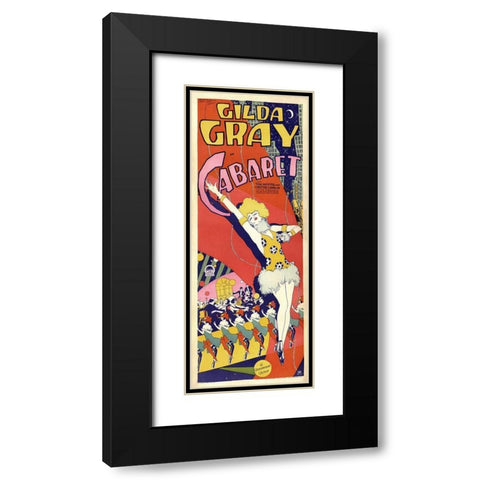 Gilda Gray Cabaret Black Modern Wood Framed Art Print with Double Matting by Vintage Apple Collection