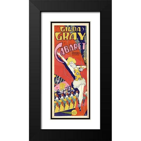Gilda Gray Cabaret Black Modern Wood Framed Art Print with Double Matting by Vintage Apple Collection