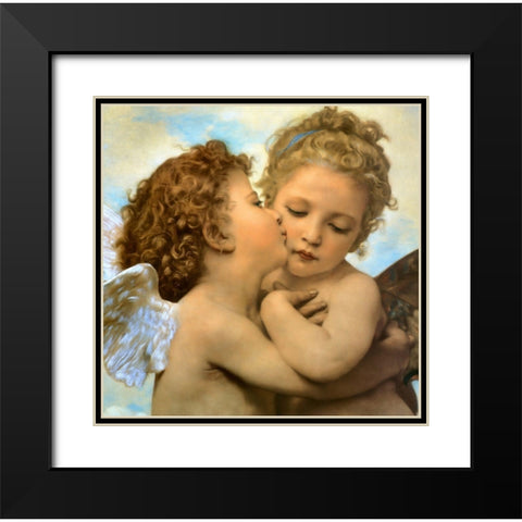 Bouguereau-Angels and cupids Black Modern Wood Framed Art Print with Double Matting by Vintage Apple Collection