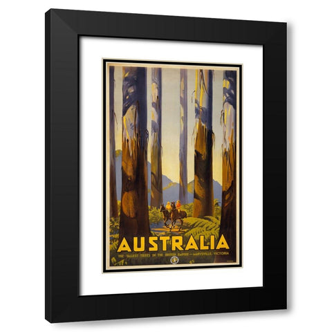 Australia Trees Black Modern Wood Framed Art Print with Double Matting by Vintage Apple Collection