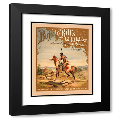 Buffalo Bills Wild West I Black Modern Wood Framed Art Print with Double Matting by Vintage Apple Collection