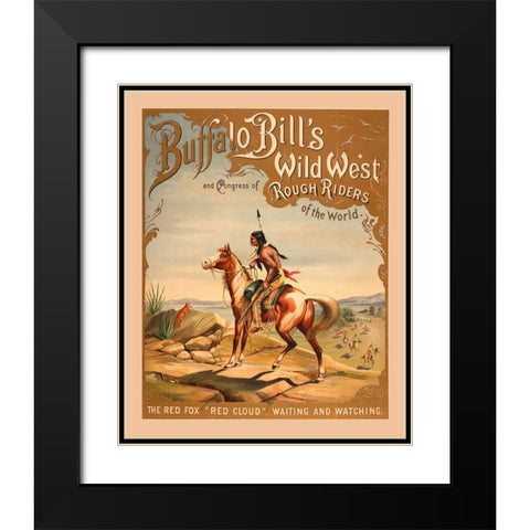 Buffalo Bills Wild West I Black Modern Wood Framed Art Print with Double Matting by Vintage Apple Collection