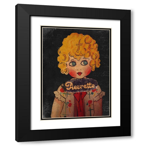 Pierrette Black Modern Wood Framed Art Print with Double Matting by Vintage Apple Collection
