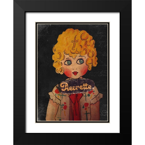 Pierrette Black Modern Wood Framed Art Print with Double Matting by Vintage Apple Collection