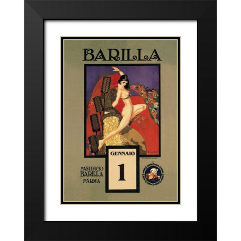 Barilla Black Modern Wood Framed Art Print with Double Matting by Vintage Apple Collection
