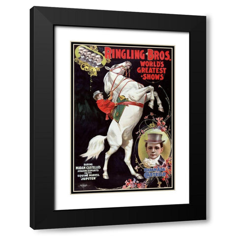 Madam Costello Black Modern Wood Framed Art Print with Double Matting by Vintage Apple Collection