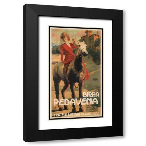 Pedavena Beer Italian Black Modern Wood Framed Art Print with Double Matting by Vintage Apple Collection