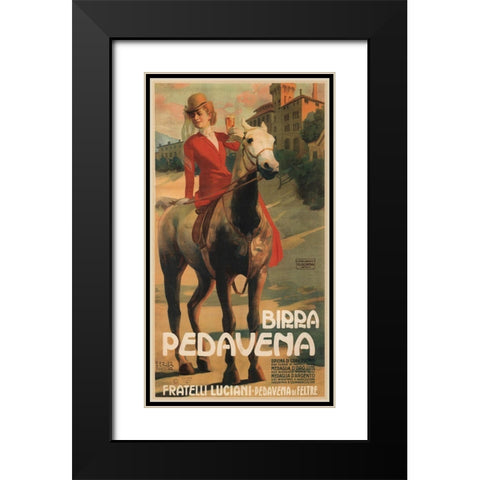 Pedavena Beer Italian Black Modern Wood Framed Art Print with Double Matting by Vintage Apple Collection