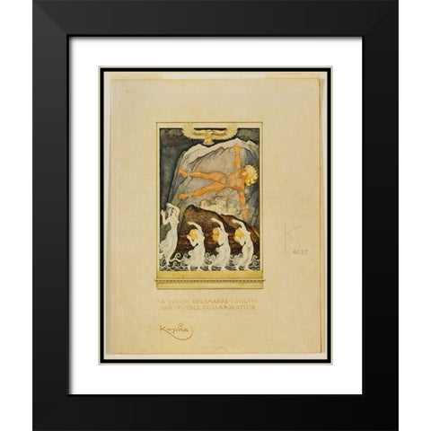 Frantisek Kupka - Prometheus Black Modern Wood Framed Art Print with Double Matting by Vintage Apple Collection