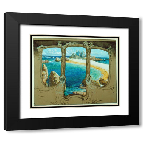 Frantisek Kupka - View From A Carriage Window Black Modern Wood Framed Art Print with Double Matting by Vintage Apple Collection