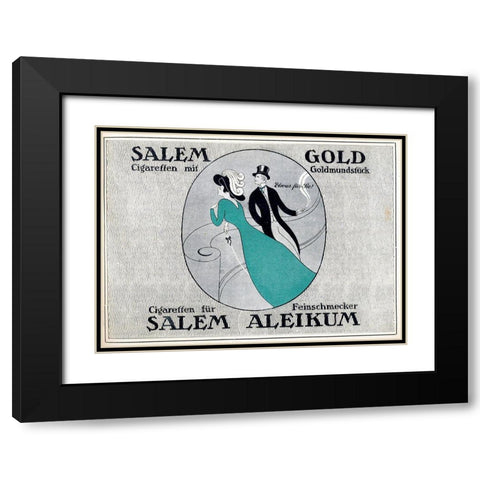 Gold Cigaretten Black Modern Wood Framed Art Print with Double Matting by Vintage Apple Collection