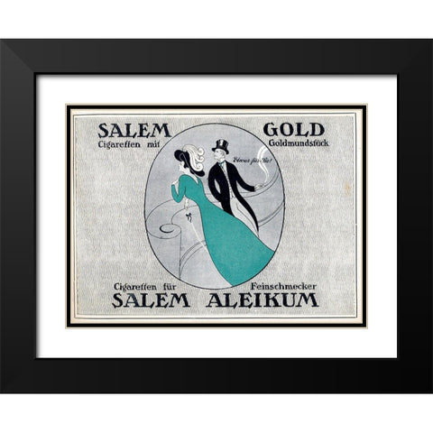 Gold Cigaretten Black Modern Wood Framed Art Print with Double Matting by Vintage Apple Collection