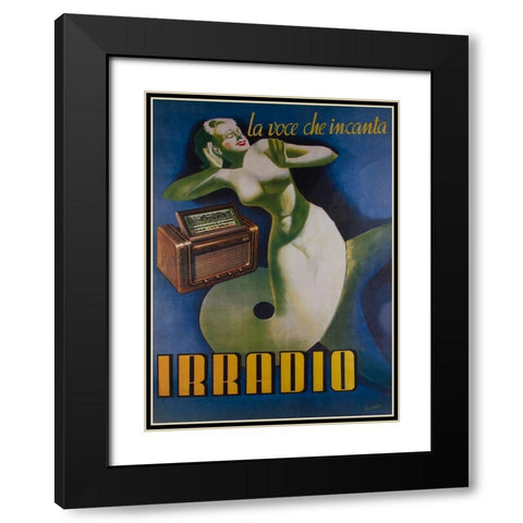 Irradio Black Modern Wood Framed Art Print with Double Matting by Vintage Apple Collection