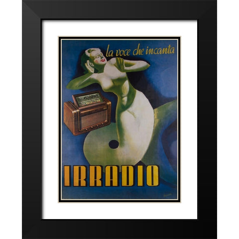 Irradio Black Modern Wood Framed Art Print with Double Matting by Vintage Apple Collection