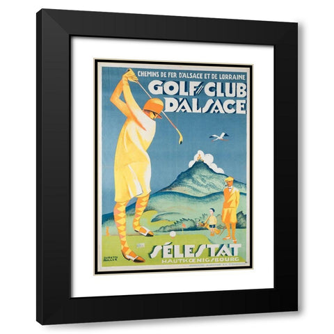 Alsace Golf Black Modern Wood Framed Art Print with Double Matting by Vintage Apple Collection