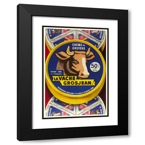 French Cheese Gruyere Black Modern Wood Framed Art Print with Double Matting by Vintage Apple Collection