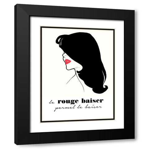 Rouge Baiser Black Modern Wood Framed Art Print with Double Matting by Vintage Apple Collection