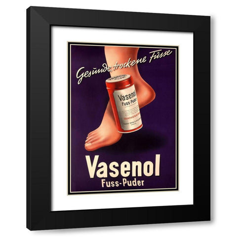 Foot Powder Black Modern Wood Framed Art Print with Double Matting by Vintage Apple Collection