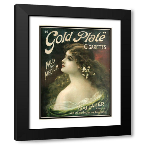 Gold Plate Black Modern Wood Framed Art Print with Double Matting by Vintage Apple Collection