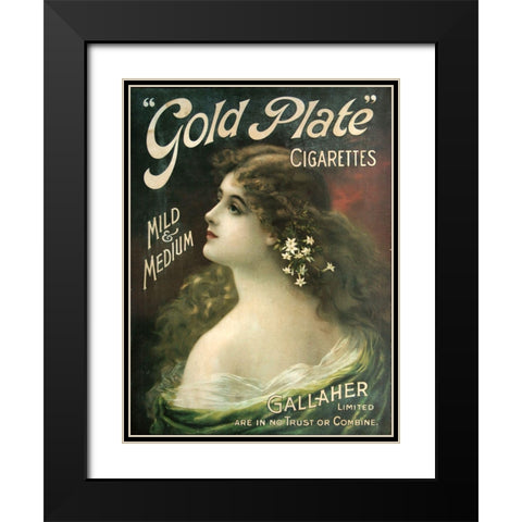 Gold Plate Black Modern Wood Framed Art Print with Double Matting by Vintage Apple Collection