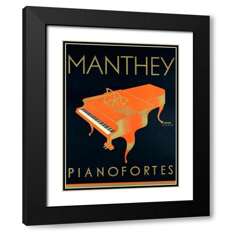 Manthey Piano Black Modern Wood Framed Art Print with Double Matting by Vintage Apple Collection