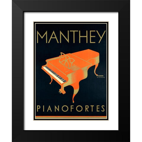 Manthey Piano Black Modern Wood Framed Art Print with Double Matting by Vintage Apple Collection