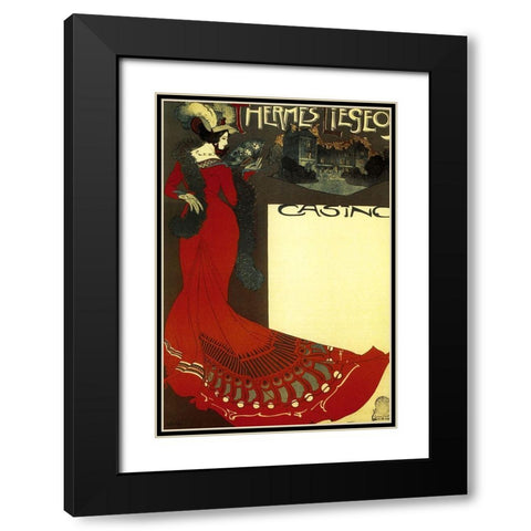 Art Nouveau Sign Black Modern Wood Framed Art Print with Double Matting by Vintage Apple Collection
