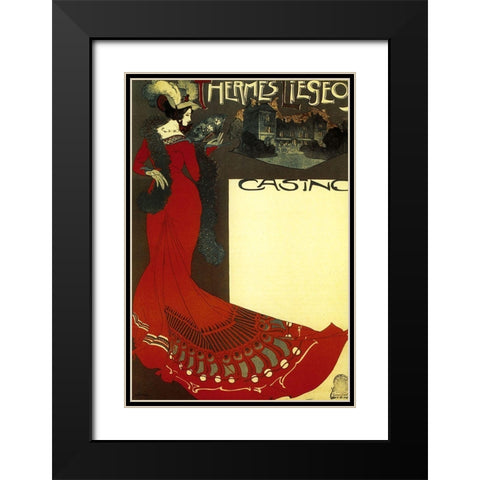 Art Nouveau Sign Black Modern Wood Framed Art Print with Double Matting by Vintage Apple Collection