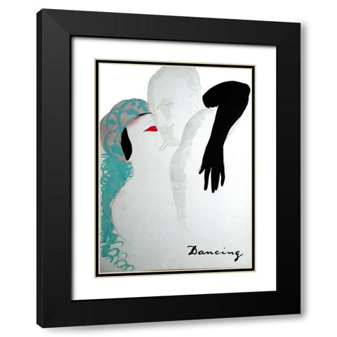 Dancing Black Modern Wood Framed Art Print with Double Matting by Vintage Apple Collection
