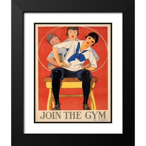Join the Gym Black Modern Wood Framed Art Print with Double Matting by Vintage Apple Collection