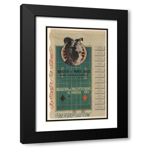 Marcel Duchamp - Monte Carlo Bond Black Modern Wood Framed Art Print with Double Matting by Vintage Apple Collection