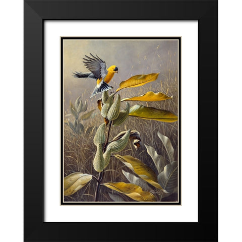 Meadow Gold Black Modern Wood Framed Art Print with Double Matting by Goebel, Wilhelm