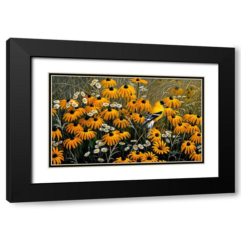 Summer Gold Black Modern Wood Framed Art Print with Double Matting by Goebel, Wilhelm