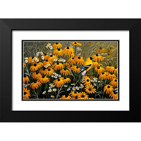 Summer Gold Black Modern Wood Framed Art Print with Double Matting by Goebel, Wilhelm