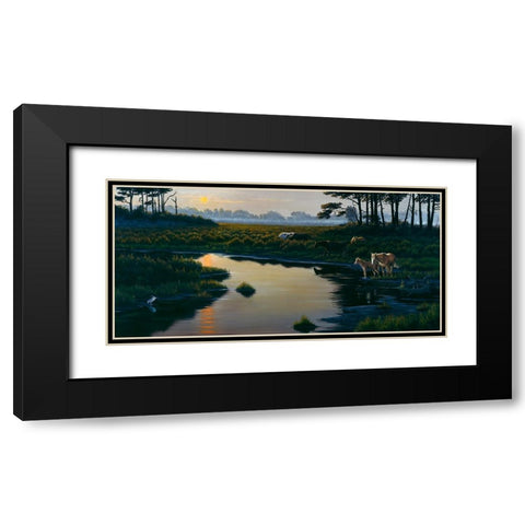 Assateague Sunset 1 Black Modern Wood Framed Art Print with Double Matting by Goebel, Wilhelm