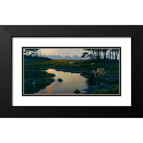 Assateague Sunset 1 Black Modern Wood Framed Art Print with Double Matting by Goebel, Wilhelm
