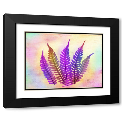Retroluxed Fern Black Modern Wood Framed Art Print with Double Matting by Koetsier, Albert