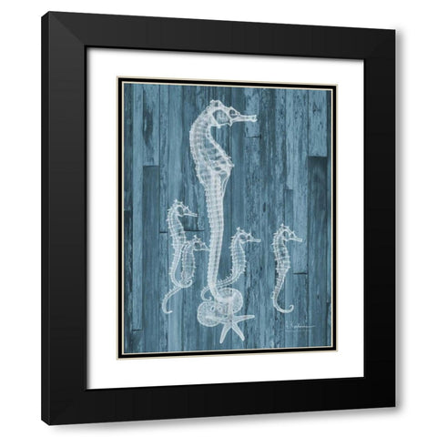 Seahorse Wood Black Modern Wood Framed Art Print with Double Matting by Koetsier, Albert