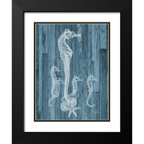 Seahorse Wood Black Modern Wood Framed Art Print with Double Matting by Koetsier, Albert