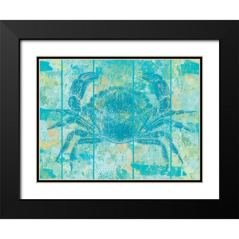 Crab Blues Black Modern Wood Framed Art Print with Double Matting by Saunders, Alonzo