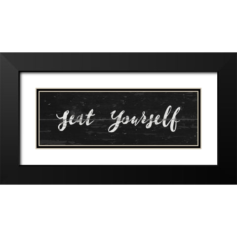 Seat Yourself Black Modern Wood Framed Art Print with Double Matting by Vidal, Alicia
