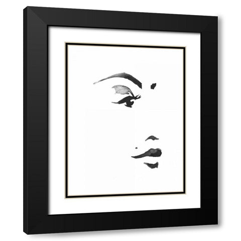 Inked Portrait Black Modern Wood Framed Art Print with Double Matting by Zyburt, Alicia