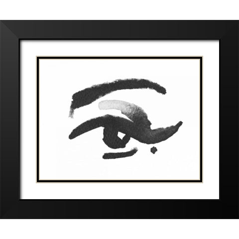 Inked Eye Black Modern Wood Framed Art Print with Double Matting by Zyburt, Alicia