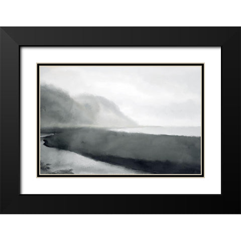 Beach Scape Black Modern Wood Framed Art Print with Double Matting by Bailey, Ann