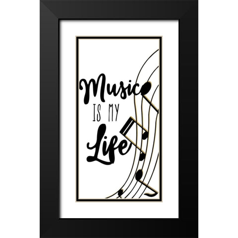Music is My Life 2 Black Modern Wood Framed Art Print with Double Matting by Bailey, Ann