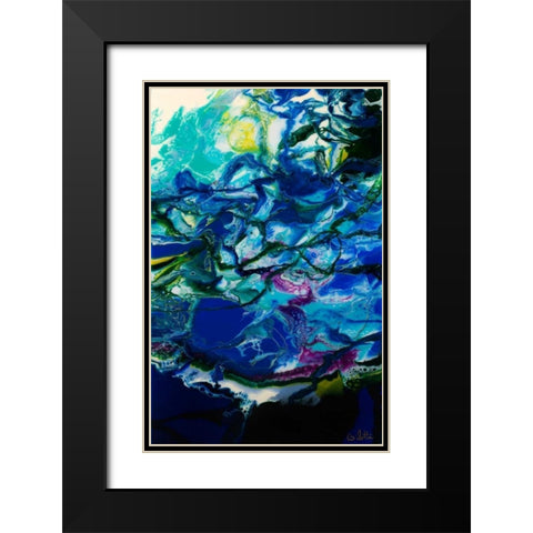 Moon Tide Black Modern Wood Framed Art Print with Double Matting by Bilotta, Barbara