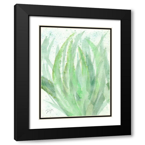 Into Green 1 Black Modern Wood Framed Art Print with Double Matting by Dyer, Beverly
