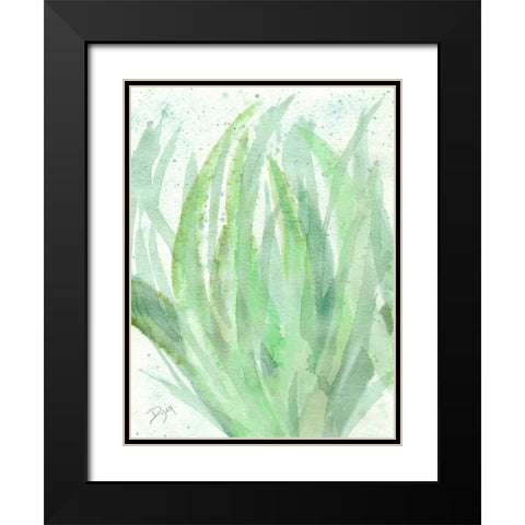 Into Green 1 Black Modern Wood Framed Art Print with Double Matting by Dyer, Beverly