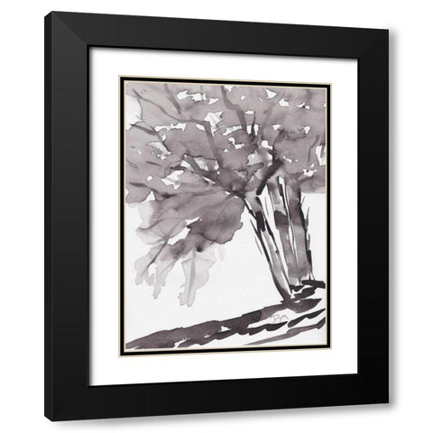 Noir Tree Black Modern Wood Framed Art Print with Double Matting by Dyer, Beverly
